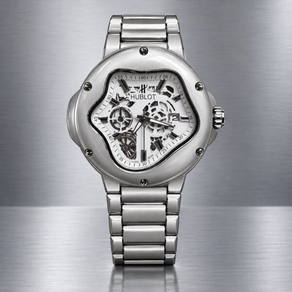 Мъжки Hublot Arsham Splash Skeleton Steel / White Dial Bracelet