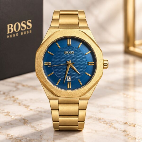 Мъжки Hugo Boss Octagon Gold / Blue Dial #369