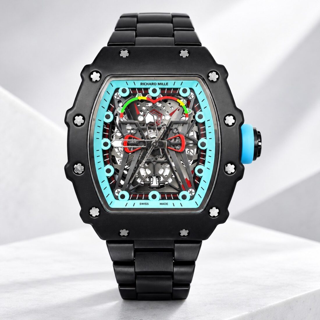 Мъжки Richard Mille Skeleton Black / Turquoise