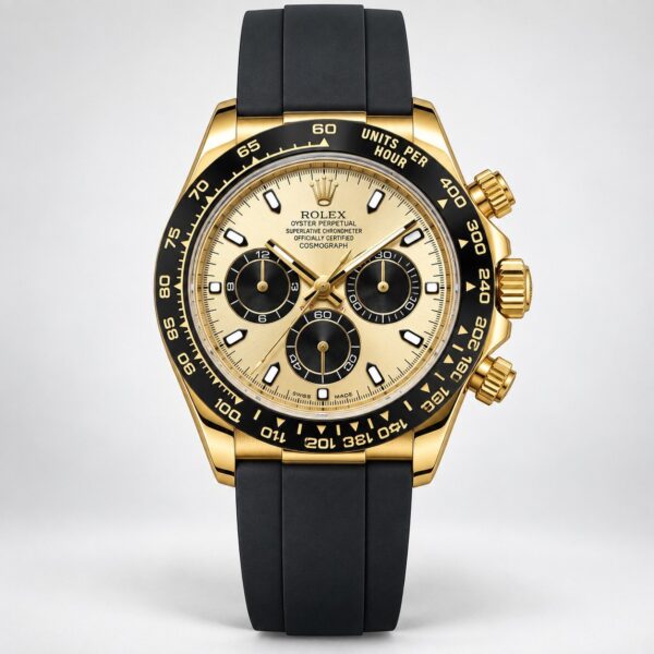 Мъжки Rolex Daytona Gold / Champagne Dial Rubber Strap #450